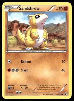 2012 Boundaries Crossed Set Pokemon Card 078 Sandshrew LP - Image 1