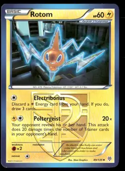 2013 Plasma Storm Set Pokemon Card 049 Rotom LP - Image 1
