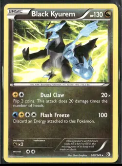 2012 Boundaries Crossed Set Pokemon Card 100 Black Kyurem LP - Image 1