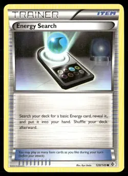 2012 Boundaries Crossed Set Pokemon Card 128 Energy Search LP - Image 1