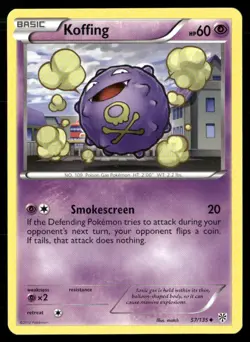 2013 Plasma Storm Set Pokemon Card 057 Koffing LP - Image 1
