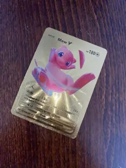 Pokemon CUSTOM 'Mew V' Gold Foil Card Single Limited Edition - Image 1