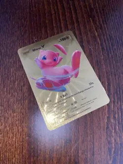 Pokemon CUSTOM 'Mew V' Gold Foil Card Single Limited Edition - Image 2
