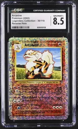 CGC 8.5 Arcanine 2002 Legendary (Collection) 36/110 Reverse Holo Pokemon Card - Image 1