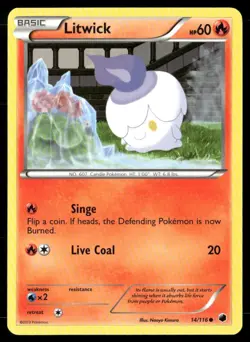 2013 Plasma Freeze Set Pokemon Card 014 Litwick LP - Image 1