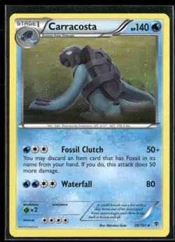 2013 Plasma Blast Set Pokemon Card 028 Carracosta LP - Image 1