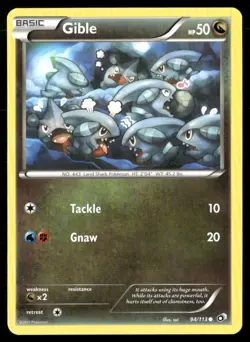 2013 Legendary Treasures Set Pokemon Card 094 Gible LP - Image 1