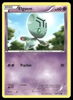 2013 Plasma Storm Set Pokemon Card 068 Elgyem LP - Image 1