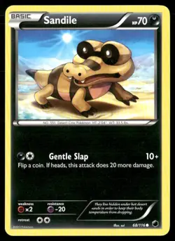 2013 Plasma Freeze Set Pokemon Card 068 Sandile LP - Image 1