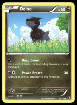 2013 Legendary Treasures Set Pokemon Card 097 Deino LP - Image 1