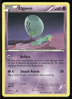 2013 Plasma Storm Set Pokemon Card 069 Elgyem LP - Image 1