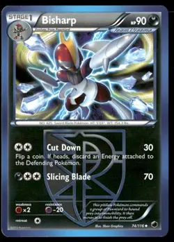 2013 Plasma Freeze Set Pokemon Card 074 Bisharp LP - Image 1