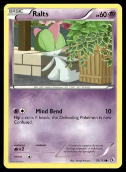 2013 Legendary Treasures Set Pokemon Card 059 Ralts LP - Image 1