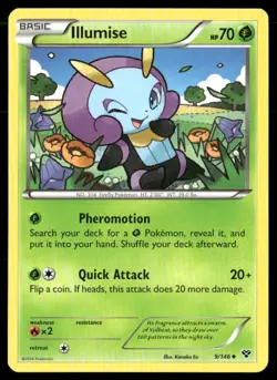 2014 XY Set Pokemon Card 009 Illumise LP - Image 1