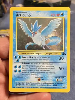 Pokemon TCG Articuno Fossil Holo Unlimited Rare Card 2/62 - Image 1