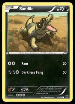 2014 XY Set Pokemon Card 069 Sandile LP - Image 1