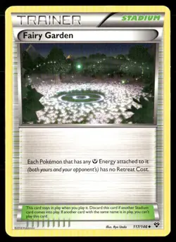 2014 XY Set Pokemon Card 117 Fairy Garden LP - Image 1