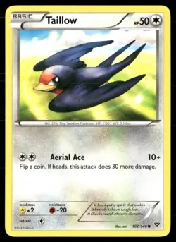 2014 XY Set Pokemon Card 102 Taillow LP - Image 1