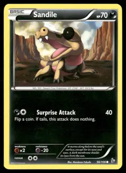 2014 XY Flashfire Set Pokemon Card 056 Sandile LP - Image 1