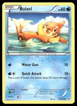 2014 XY Flashfire Set Pokemon Card 028 Buizel LP - Image 1