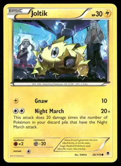 2014 Phantom Forces Set Pokemon Card 026 Joltik LP - Image 1