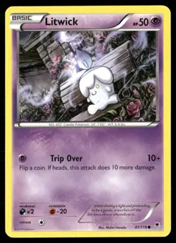 2014 Phantom Forces Set Pokemon Card 041 Litwick LP - Image 1