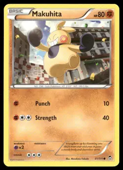 2014 Furious Fists Set Pokemon Card 051 Makuhita LP - Image 1