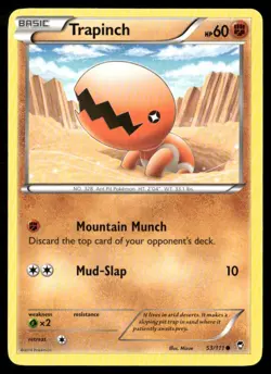 2014 Furious Fists Set Pokemon Card 053 Trapinch LP - Image 1