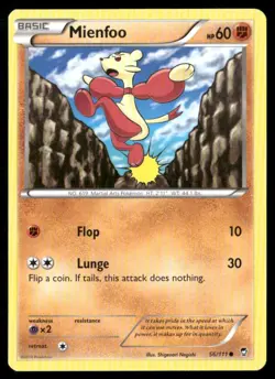 2014 Furious Fists Set Pokemon Card 056 Mienfoo LP - Image 1