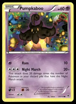 2014 Phantom Forces Set Pokemon Card 044 Pumpkaboo LP - Image 1