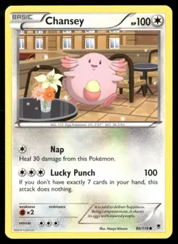 2014 Phantom Forces Set Pokemon Card 080 Chansey LP - Image 1