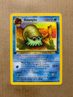 1st Edition Omanyte 52/62 Fossil Set - Common Pokemon Card - NM/Mint - Image 1