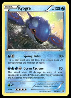 2015 Primal Clash Set Pokemon Card 053 Kyogre LP - Image 1