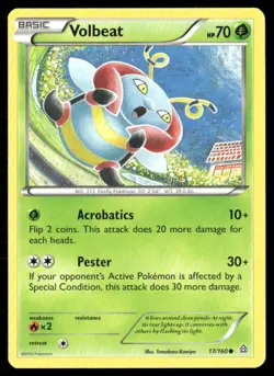 2015 Primal Clash Set Pokemon Card 017 Volbeat LP - Image 1