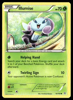 2015 Primal Clash Set Pokemon Card 018 Illumise LP - Image 1
