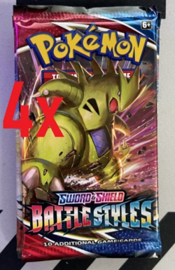 4x Battle Styles Booster Packs Pokemon Sword Shield SWSH New Sealed English 820650808180 - Image 1