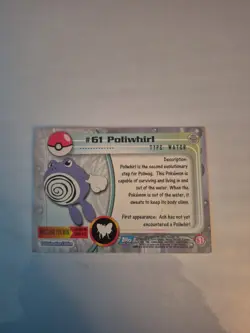 Poliwhirl #61 Topps TV Animation Edition Blue Label Pokemon Card (HP) - Image 2