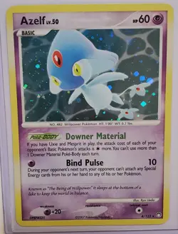 Pokemon Azelf 4/123 Mysterious Treasures Holo Rare Card English 2007 - Image 1