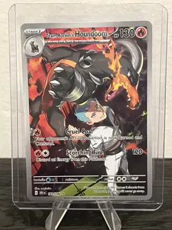 Team Rocket's Houndoom 191/182 Illustration Rare Destined Rivals Pokemon NM - Image 3