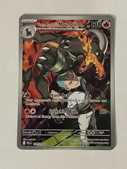 Team Rocket's Houndoom 191/182 Illustration Rare Destined Rivals Pokemon NM - Image 5