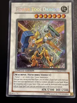 Power Tool Dragon CT06-EN001 Secret Rare Limited Edition Vintage Yugioh - Image 1