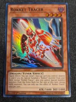 Yugioh Rokket Tracer SDRR-EN002 Super Rare 1st Ed NM - Image 1