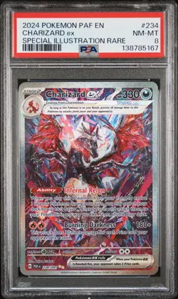 2024 POKEMON PAF EN-PALDEAN FATES SPECIAL ILLUSTRATION RARE CHARIZARD EX PSA 8 - Image 1