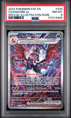 2024 POKEMON PAF EN-PALDEAN FATES SPECIAL ILLUSTRATION RARE CHARIZARD EX PSA 8 - Image 1