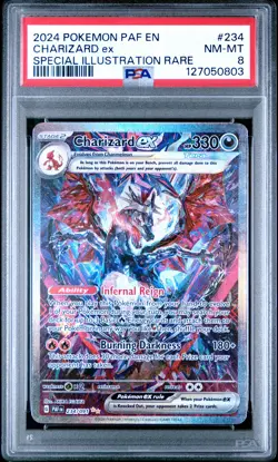 2024 POKEMON PAF EN-PALDEAN FATES SPECIAL ILLUSTRATION RARE CHARIZARD EX PSA 8 - Image 1