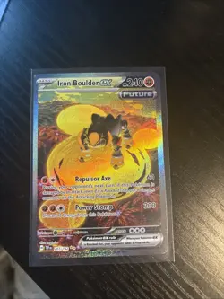 Pokemon Iron Boulder EX TCG Scarlet & Violet Temporal Forces Holo Card 207/162 - Image 1