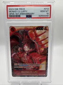 One Piece OP05 Monkey D. Luffy 1st Anniversary ST01-012 PSA 10 Gem Mint English - Image 1
