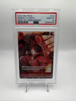 One Piece OP05 Monkey D. Luffy 1st Anniversary ST01-012 PSA 10 Gem Mint English - Image 2