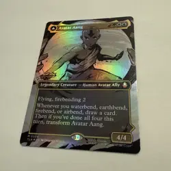 Avatar Aang FOIL Borderless 308 Avatar TLA MTG Mythic Unplayed Mint Headliner NM - Image 2