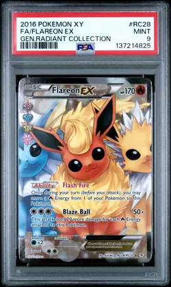 2016 POKEMON XY GENERATIONS RADIANT COLLECTION #RC28 FULL ART/FLAREON EX PSA 9 - Image 1